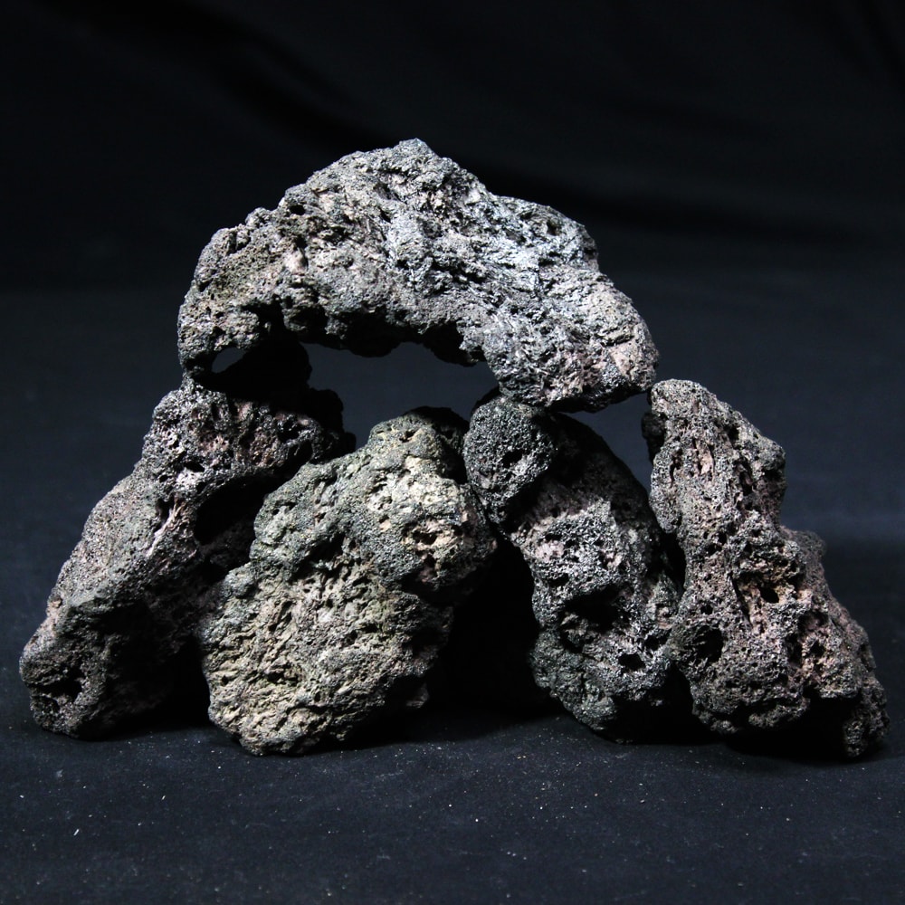 高濾過溶岩8~12cm 黒系 5個セット 約500g