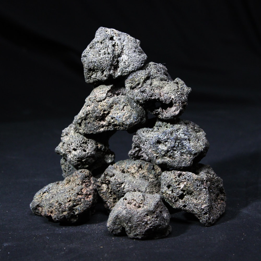 高濾過溶岩6~8cm 黒系 10個セット 約500g